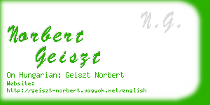 norbert geiszt business card